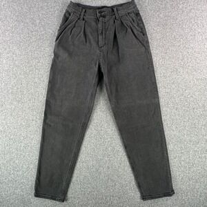 Joe's Jeans Pants Womens 26 Pleated Tapered Black High Rise Denim